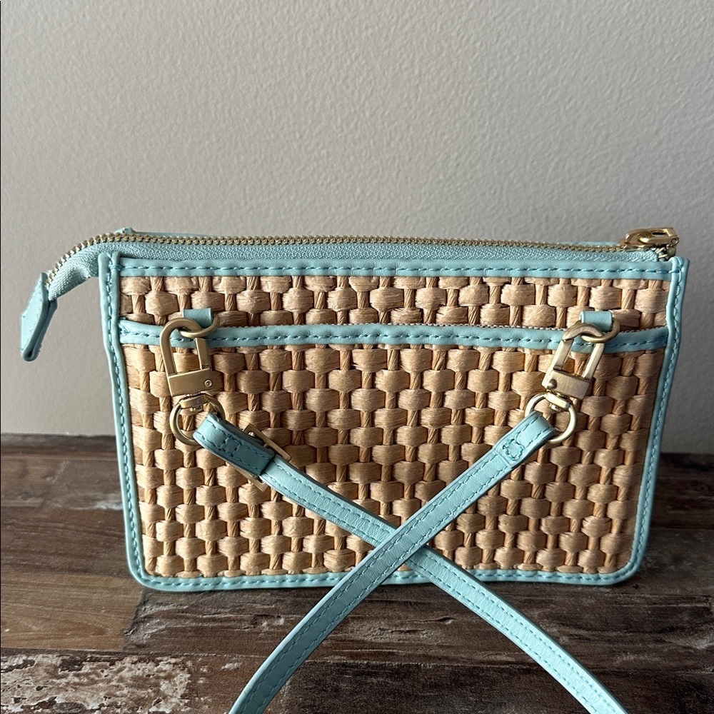 Spartina 449 Hipster Queenie Tropical Floral Sea Foam Clutch & Crossbody Bag - Picture 8 of 10